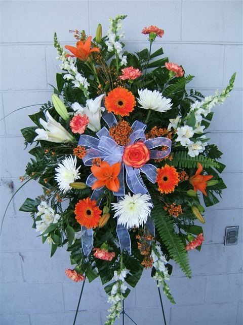 Standing sprays make a beautiful expression of sympathy.